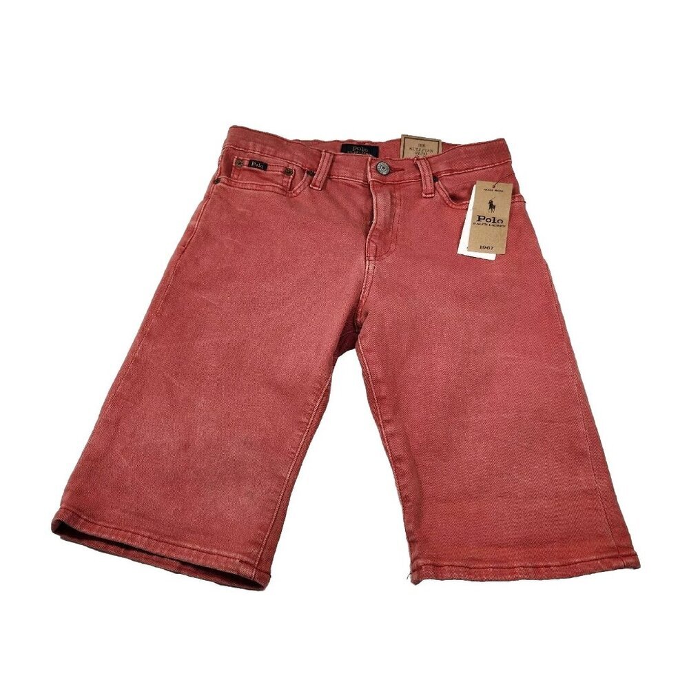 Polo Ralph Lauren Size 12 Slim Shorts Big Boy's classics Red Denim NWT (20)